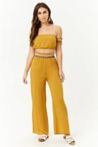 Forever21 Embroidered Wide-leg Pants