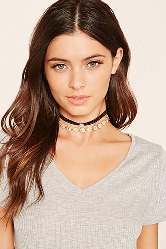 Forever21 Medallion Lace Choker Set