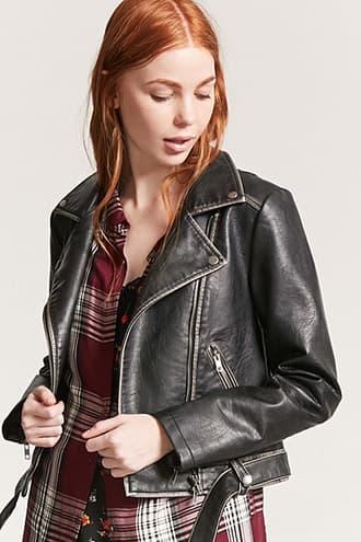 Forever21 Distressed Faux Leather Moto Jacket