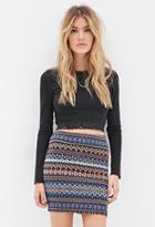 Forever21 Geo Stripe Knit Mini Skirt