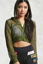 Forever21 Sheer Mesh Zip-up Jacket