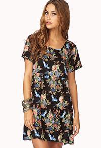 Forever21 Fancy Floral Babydoll Dress