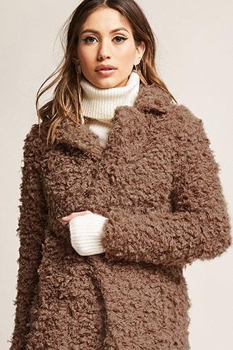 Forever21 Free Generation Curly Faux Fur Coat
