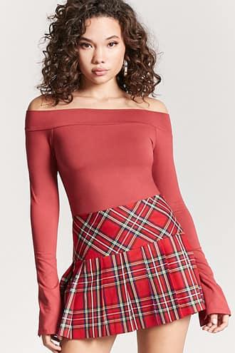 Forever21 Bardot Long Sleeve Top