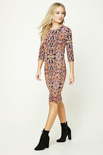 Forever21 Contemporary Ornate Print Dress