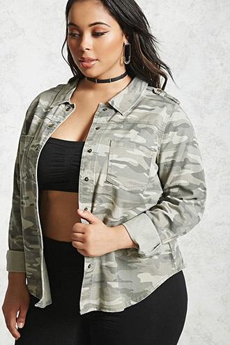 Forever21 Plus Size Camo Print Jacket