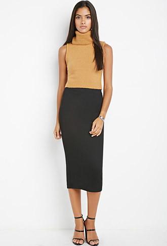 Love21 Ribbed Pencil Skirt