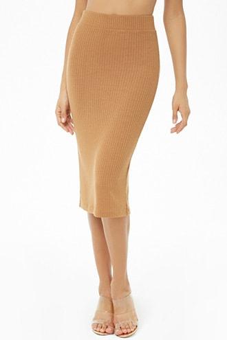Forever21 Ribbed Knee-length Skirt