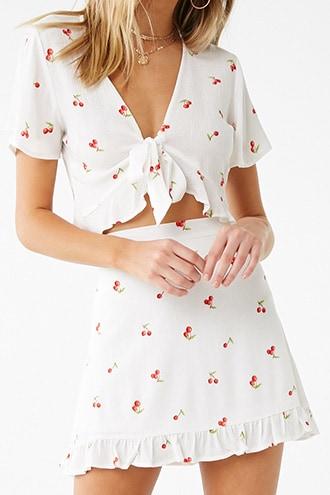 Forever21 Cherry Print Mini Skirt
