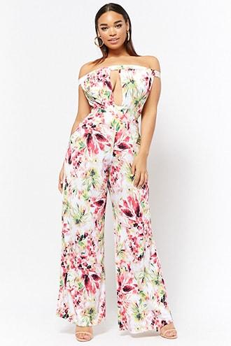 Forever21 Plus Size Cutout Floral Jumpsuit