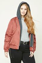 Forever21 Plus Size Hooded Bomber Jacket