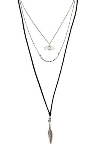 Forever21 Mixed Pendant Layered Necklace