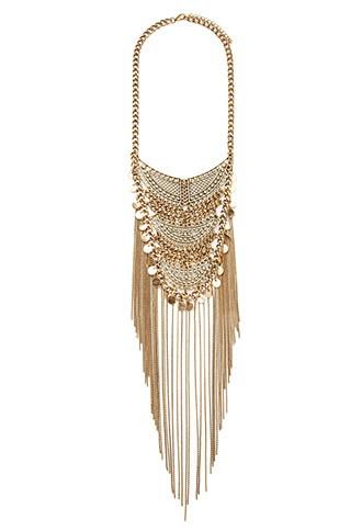 Forever21 Chain Fringe Statement Necklace