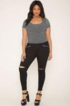 Forever21 Plus Size Ripped Skinny Jeans