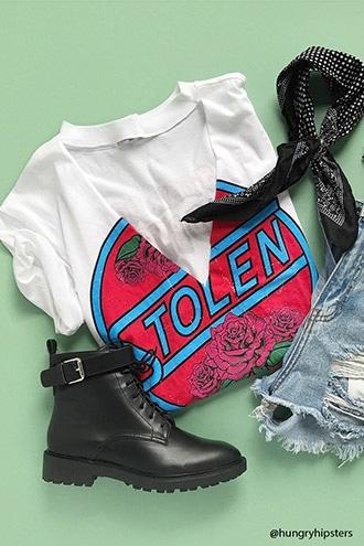 Forever21 Stolen Graphic Choker Tee