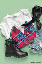 Forever21 Stolen Graphic Choker Tee