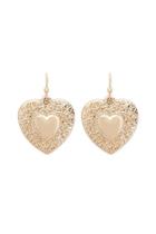 Forever21 Etched Heart Drop Earrings