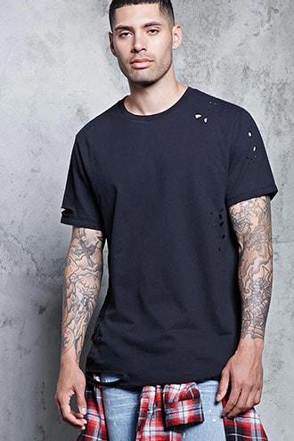 Forever21 Destroyed Crew Tee