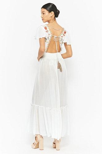 Forever21 Z&l Europe Embroidered Maxi Dress