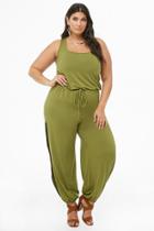Forever21 Plus Size Scoop Neck Split-leg Jumpsuit