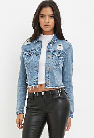 Forever21 Destroyed Denim Jacket