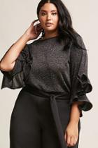 Forever21 Plus Size Lurex Marled Ruffle-trim Top