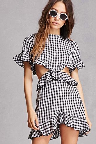 Forever21 Cutout Gingham Dress