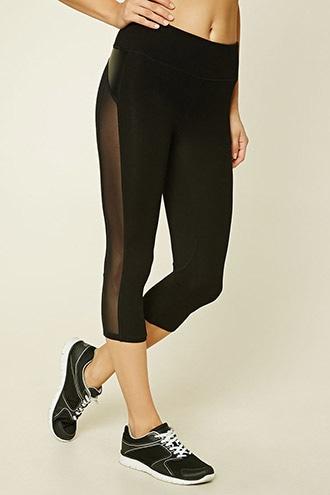 Forever21 Women's  Active Mesh-side Capri Leggings