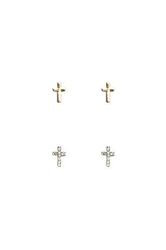 Forever21 Cross Stud Earrings Set