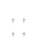 Forever21 Cross Stud Earrings Set