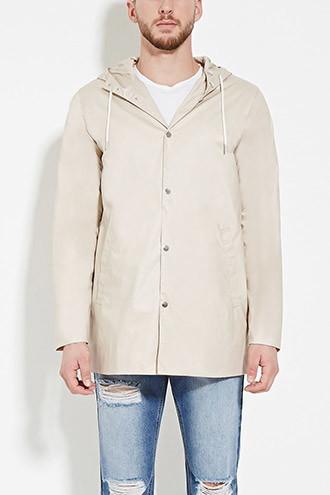 21 Men Men's  Khaki Snap-buttoned Windbreaker