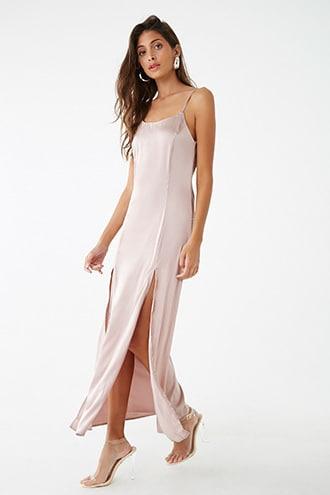 Forever21 Satin M-slit Maxi Dress