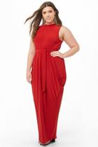 Forever21 Plus Size Sheeny Sleeveless Cocoon Maxi Dress