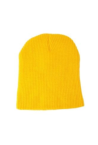 21 Men Yellow Ribbed Knit Beanie