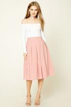 Forever21 Women's  Pink Pleated A-line Skirt