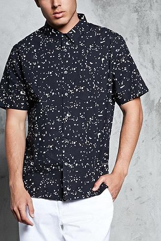 Forever21 Paint Splatter Print Shirt