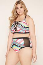 Forever21 Plus Women's  Plus Size Geo Bikini Bottoms