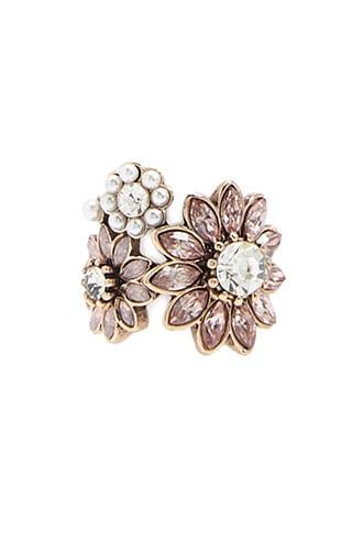 Forever21 Floral Rhinestone & Faux Gem Ring