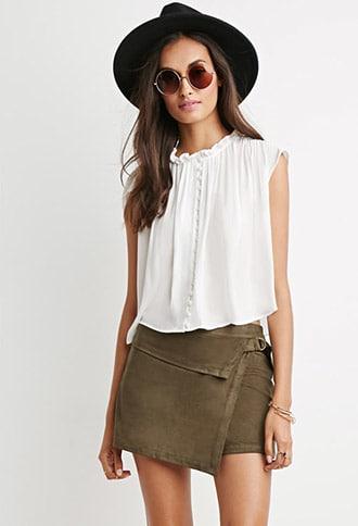 Forever21 Faux Suede Wrap Skort