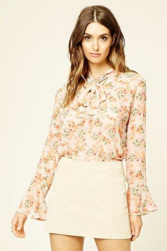 Love21 Women's Contemporary Floral Tie Top