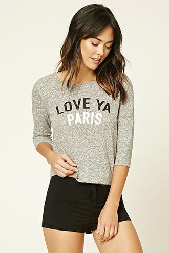 Forever21 Women's  Love Ya Paris Pj Top