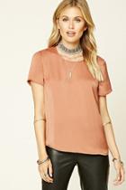 Forever21 Women's  Mauve Contemporary Tulip-back Tee