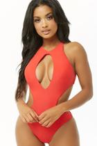 Forever21 Cutout Halter One-piece Swimsuit