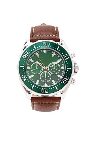 21 Men Brown & Green Men Chronograph Watch