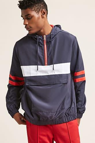 Forever21 Hooded Varsity-stripe Anorak