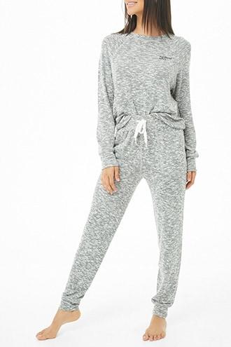 Forever21 Marled Top & Joggers Set