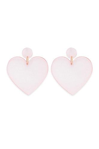 Forever21 Translucent Heart Drop Earrings