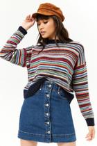 Forever21 Rainbow-striped Chenille Sweater