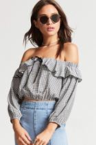 Forever21 Ruffle Gingham Crop Top