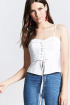 Forever21 Lace-up Sweetheart Cami